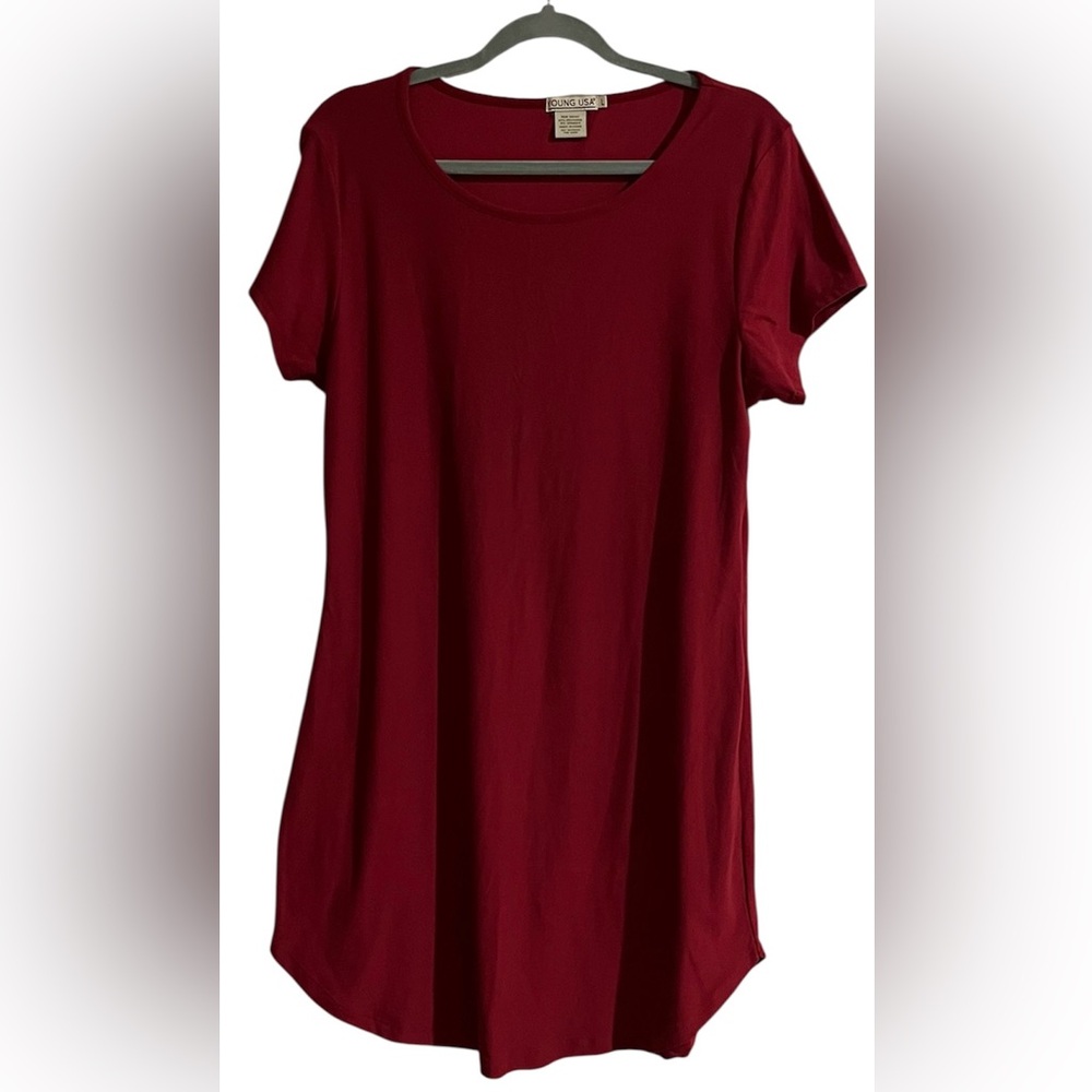 Young USA dark red super soft tshirt dress Sz large